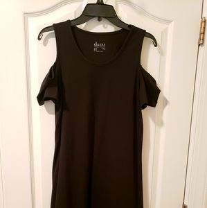 Denim&Co black cold shoulder A line dress